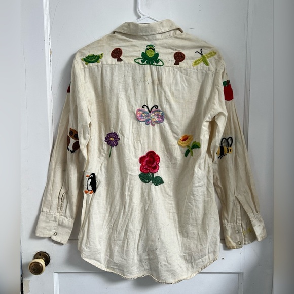 Vintage 60's 70's Big E Levi's Embroidered Rodeo Art To Wear Western RARE Shirt - Picture 7 of 7